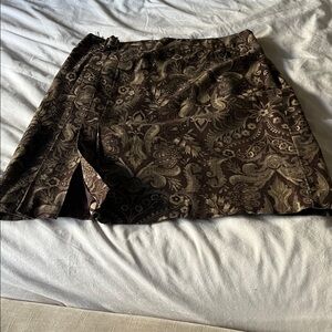 Nine & Company 109% Cotton  Fully Lined Paisley Print Side Slit Skirt Size 8